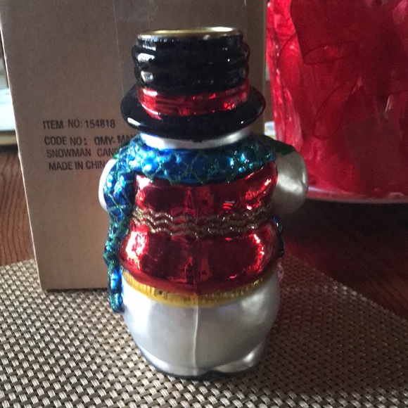 Snowman Mercury tea light/Candleholder - Picture 3 of 8